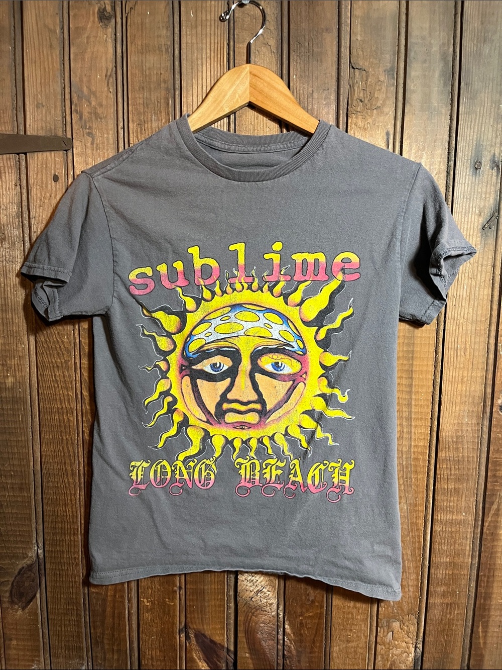 Sublime Long Beach Gray Graphic Tee - Yellow Sun Design
